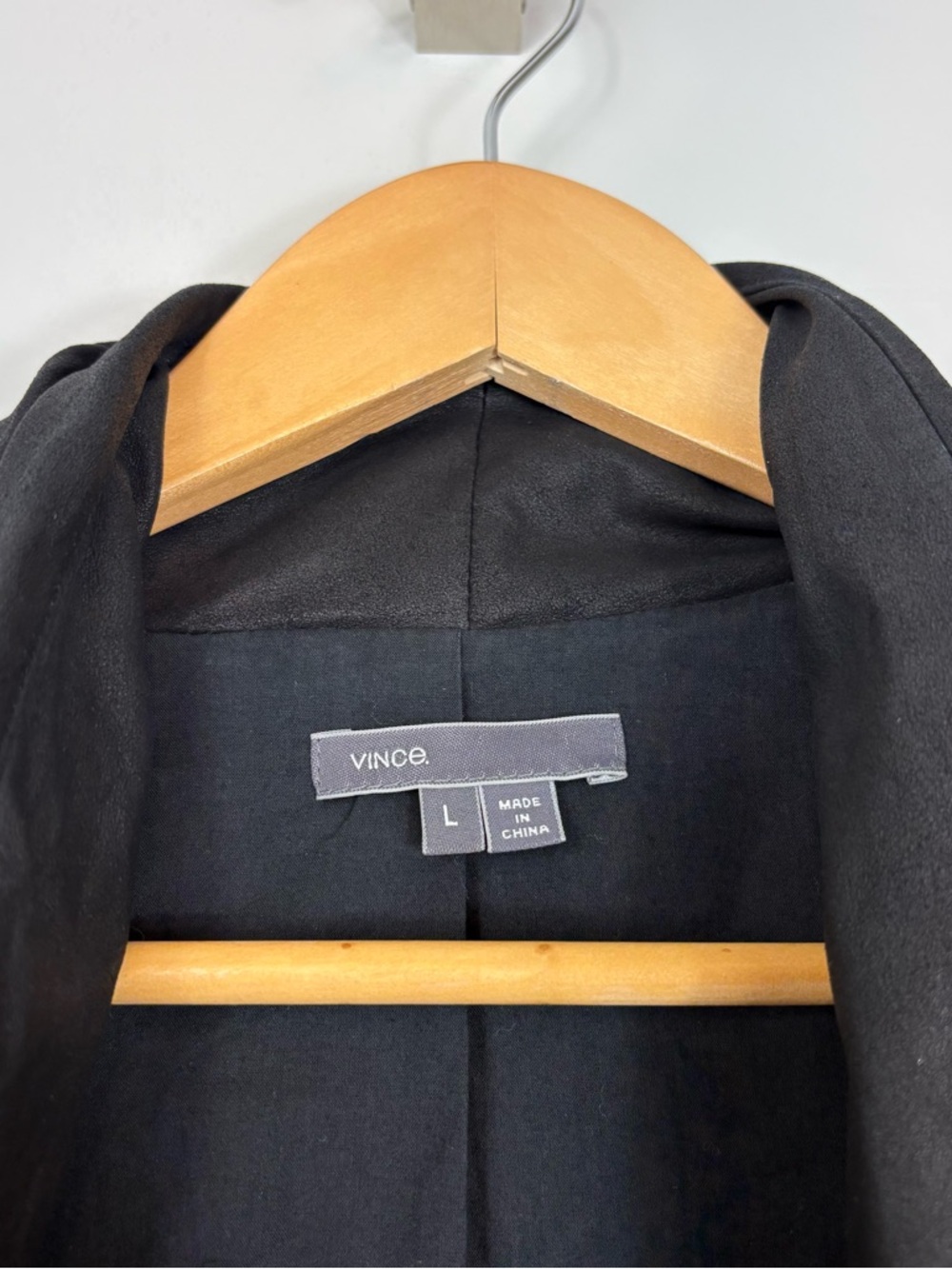 Vince Black Leather Scuba Jacket Sz L - Picture 3 of 14